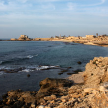 Waves breaking on the shores of Caesarea