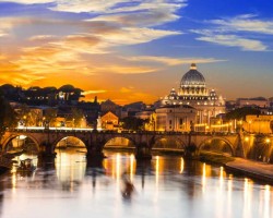 Sunset behind St. Peter's Basilica