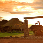 The entrance of Entabeni Lodge as the sun is going down