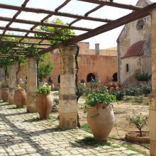 An ancient Greek Courtyard on the Isle of Crete