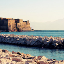 A ruined castle on the shores of Naples, Italy
