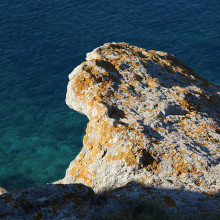 Rocks Over Clear Water on the Island of Patmos