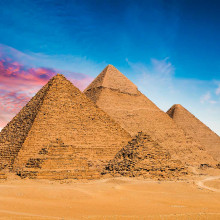Pyramids at Sunset on Biblical Egypt Tour