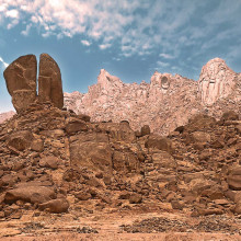 Split Rock at Horeb in Rephidim Saudi Arabia