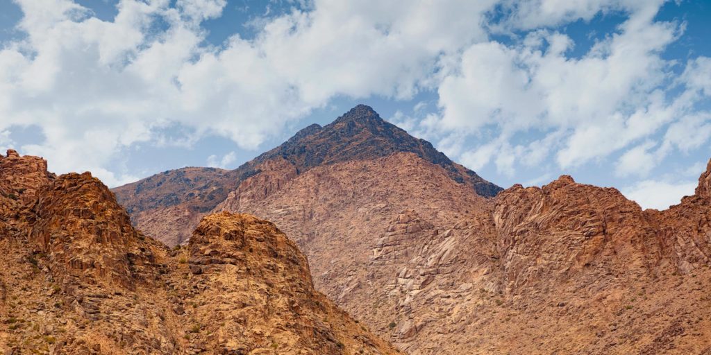 The Real Mount Sinai (Jabal al Lawz) with Blue Skies