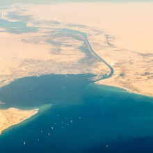 Egypt Suez Canal from Air