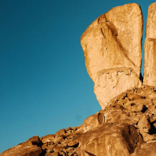 Saudi Arabia Steve Cioccolanti Tour Image. Featuring the Split Rock Of Horeb and Blue Skies