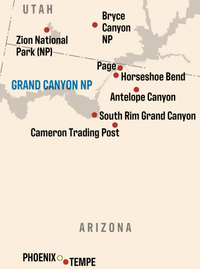 Biblical Creation Grand Canyon Living Passages Tour Map