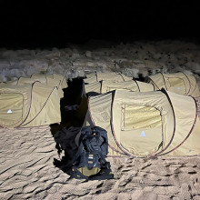 Saudi Individual Tents at Night Exterior