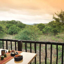africa great lodge balcony at sunset