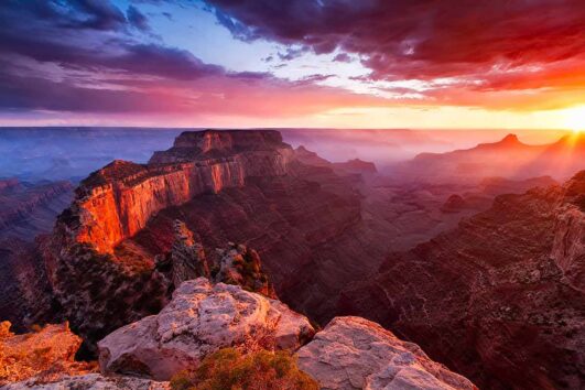 Shot of the grand canyon at dawn travel here with living passages, christian tour, US creation tour