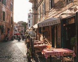 Street Pizzeria in Rome Italy