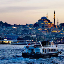 Süleymaniye Mosque from the water Istanbul Turkey