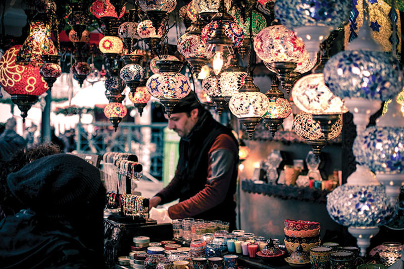 Lanterns at a bazaar Turkey unsplash