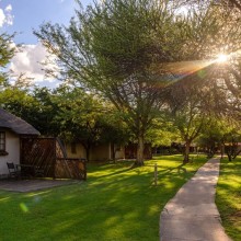 south africa safari lodging cottage garden path