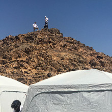 standing above camp saudi arabia