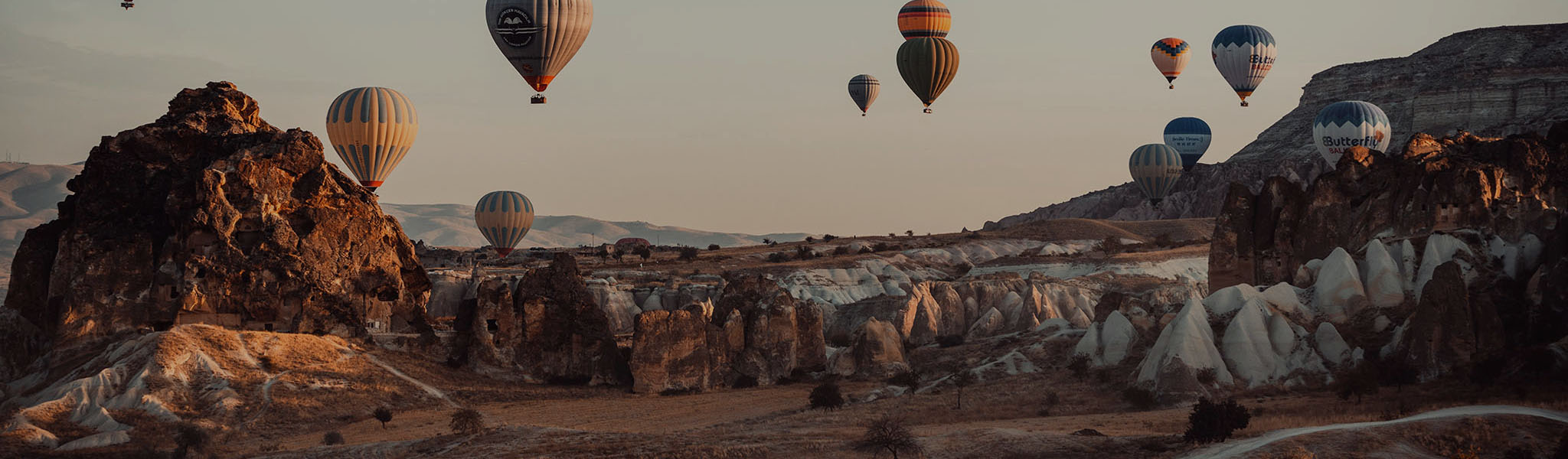 Sunrise Ballooning Cappadocia Turkey dark