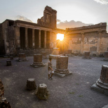 sunset at Pompeii unsplash