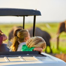 kids daydreaming on africa safari