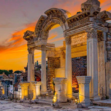 Ancient ruins of Ephesus in Turkey lit up for the night shutterstock 2459217483 added more road to bottom of photo Ancient ruins of Ephesus in Turkey lit up for the night shutterstock 2459217483 added more road to bottom of photo
