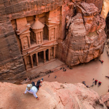 Overlooking the temple at Petra