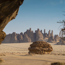 Saudi Arabia landscape with amazing rock formations