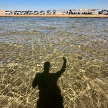 tour group enjoying luch on the Red Sea in Arabia tour group enjoying luch on the Red Sea in Arabia