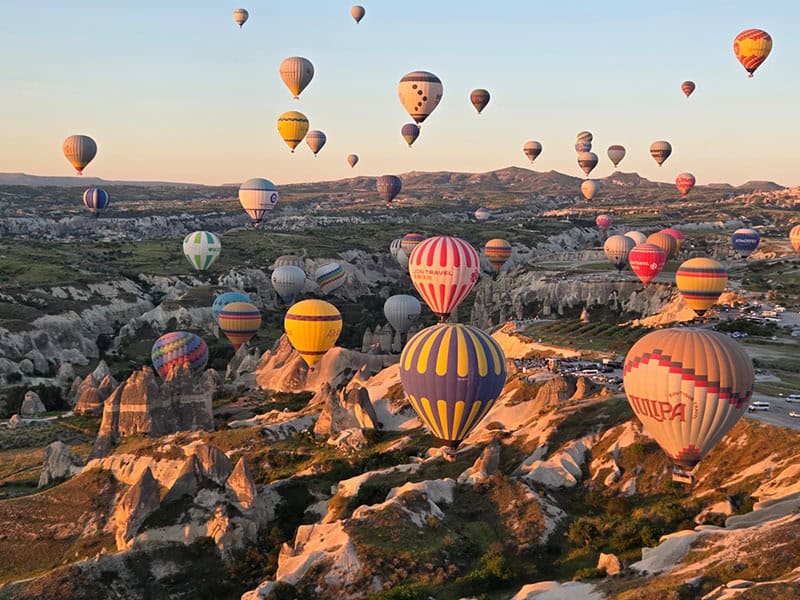 hot air balloons over the cappadocia area in eastern turkey hot air balloons over the cappadocia area in eastern turkey