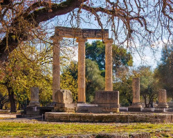 Ruins of Ancient Olympia in Greece, the cradle of the Olympic Games and the sanctuary of Zeus shutterstock 2601431137 Ruins of Ancient Olympia in Greece, the cradle of the Olympic Games and the sanctuary of Zeus shutterstock 2601431137
