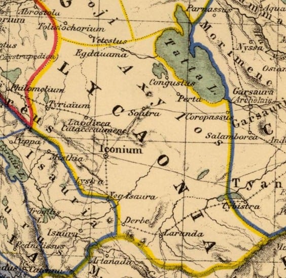 map of Paul's first missionary journey to Turkey