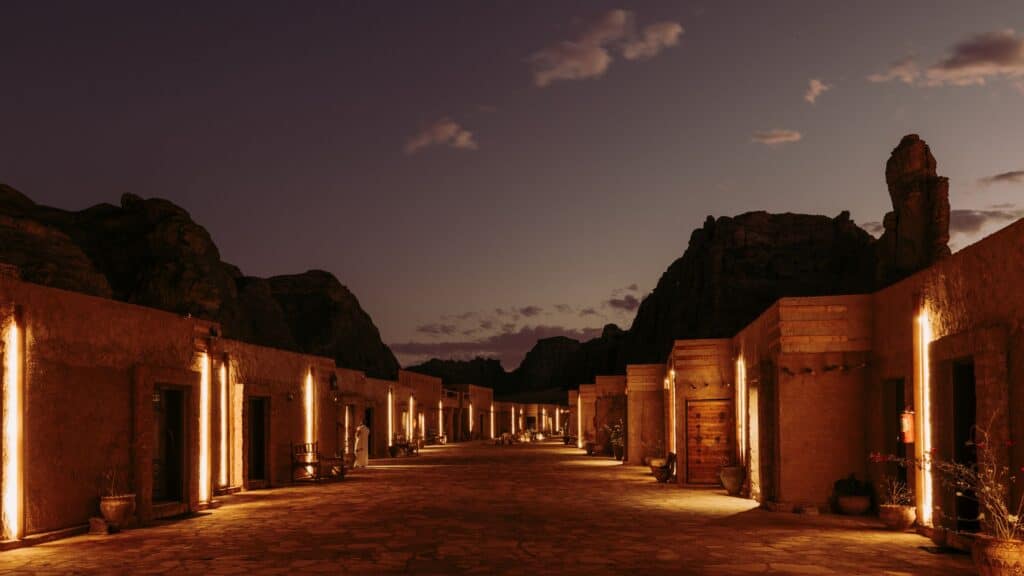 sahary alula resort mudbrick lanes dusk